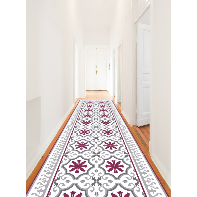 Hartigan Vinyl Machine Printed Area Rug, Runner 80 x 300cm