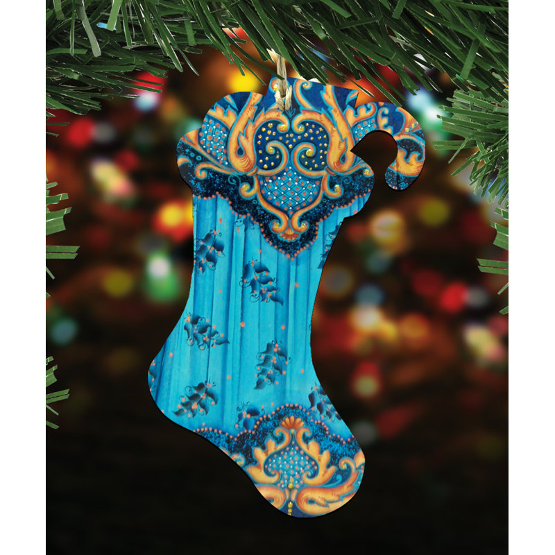 Ornement en forme de chaussette bleue