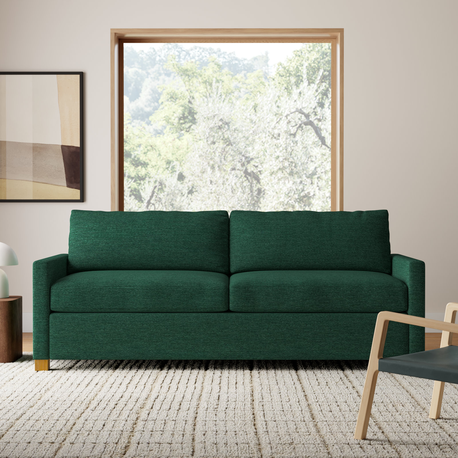 Louisa 87" Sofa Bed, Antic Jade Performance Twill