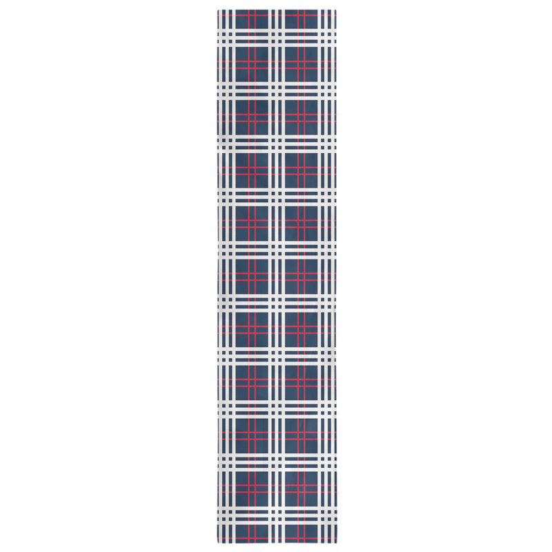 Chemin de table en polyester payant, L 72 po x l 16 po, Bleu nautique / rouge / blanc