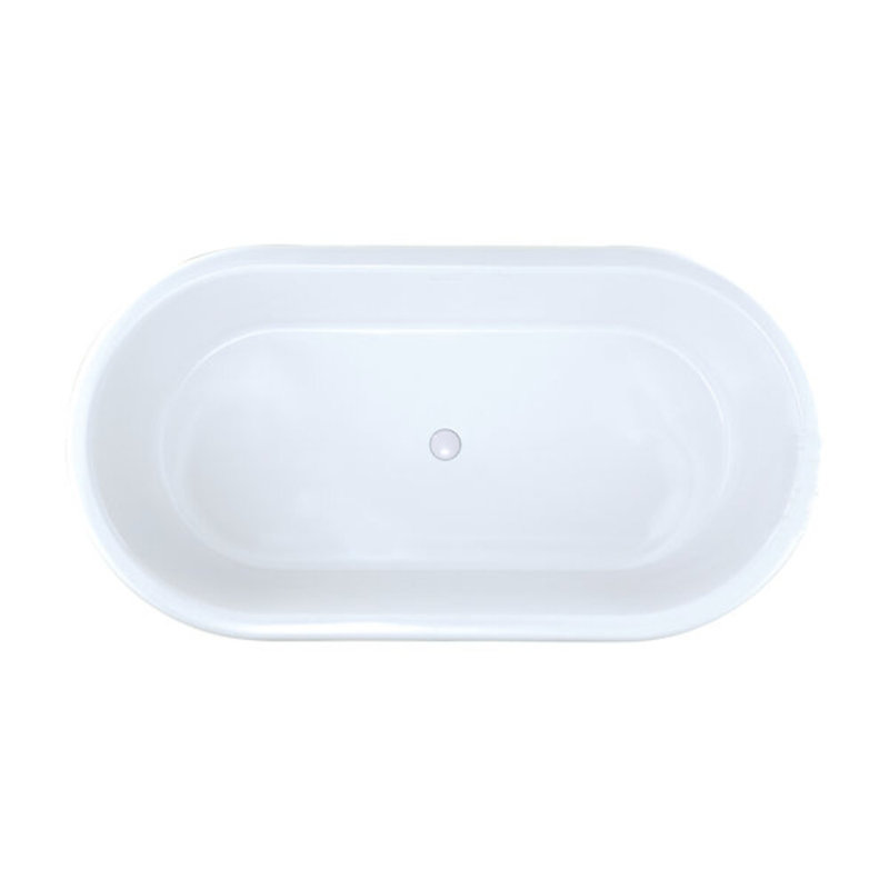 Tribeca 67.5'' L Soaking Bathtub, Glossy White, Matte Black