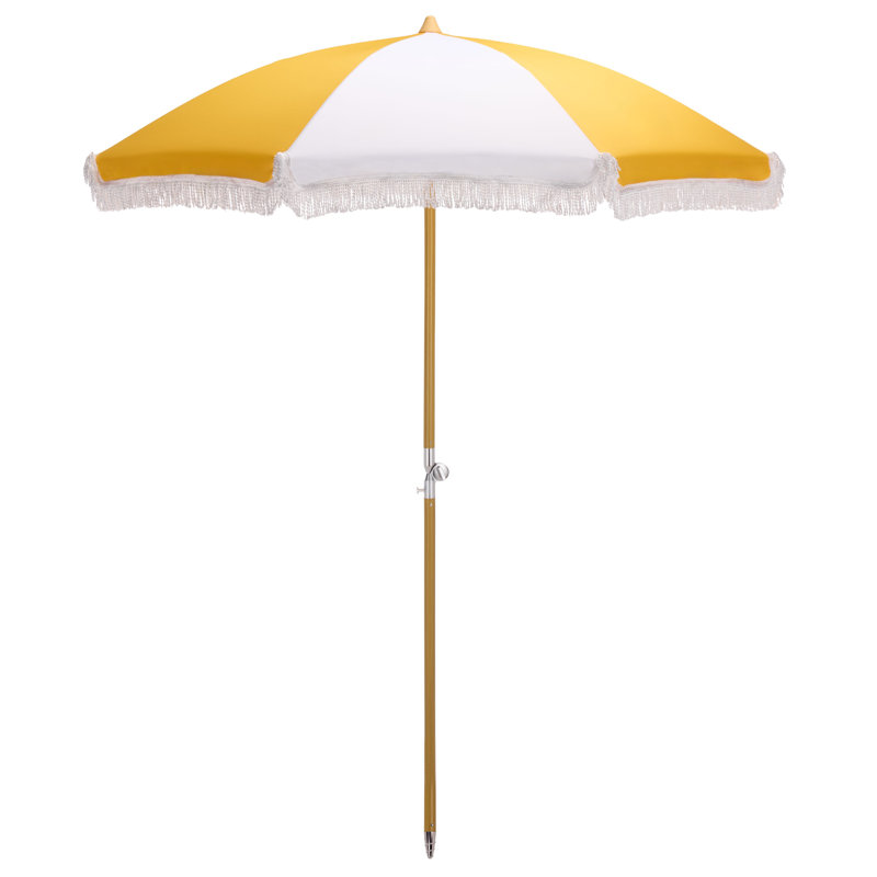 Gallo 6.5Ft Beach Umbrella, Yellow Stripe