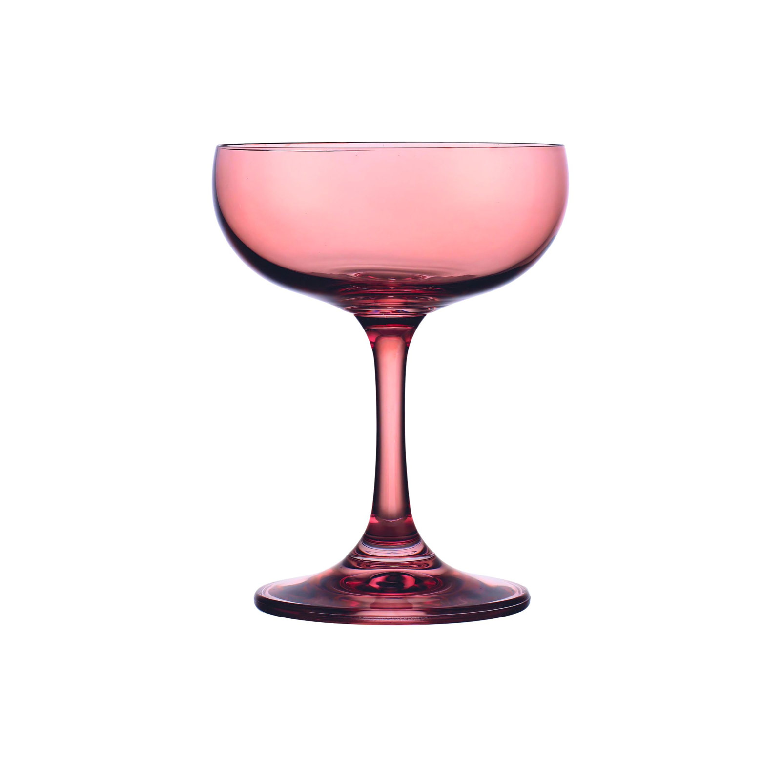 Veneto Crystal Coupe Glass, Pink