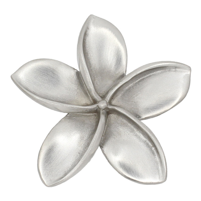 Poignée large Plumeria, Nickel brossé, L 2,5 po x l 2,5 po, 1