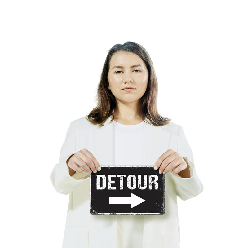 Detour Highway Road (paquet de 2) enseigne en aluminium 7 po x 10 po