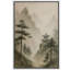 Paysage avec pavillon et pins - reproduction d'art sur toile encadrée-414678563-414678568