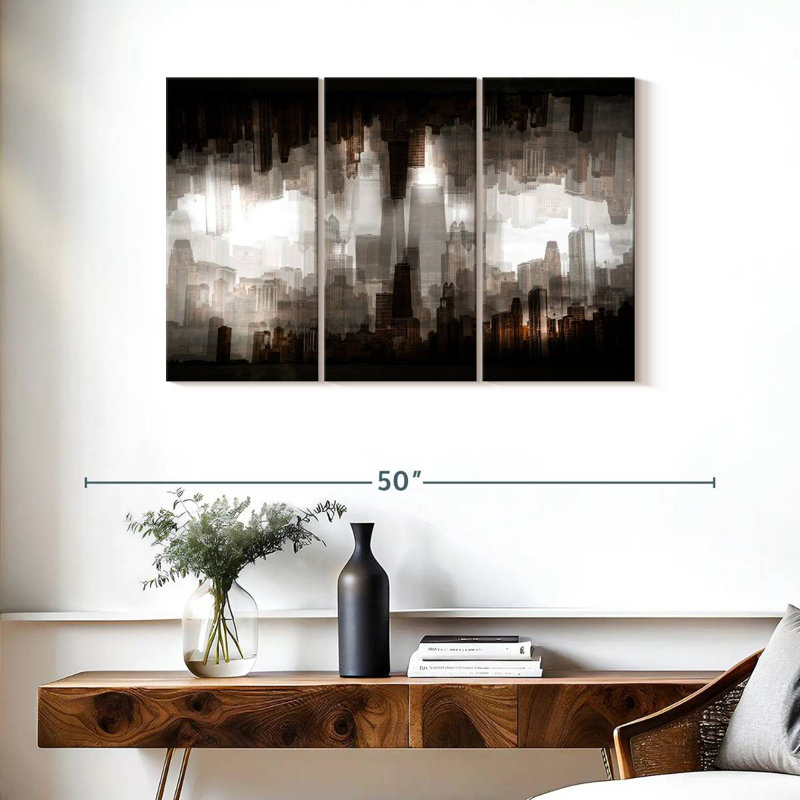 Sireci Abstract Chicago Skyline, 24" H x 38" W