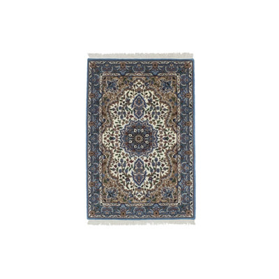 Tapis crème en laine noué à la main Radhika