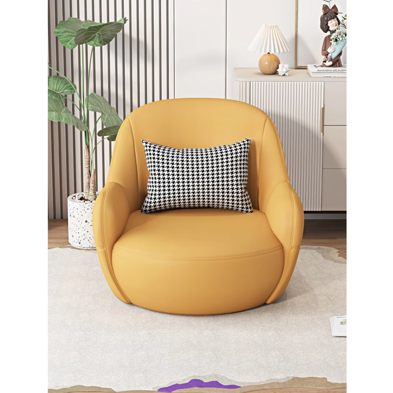 Fauteuil en cuir Tech, Similicuir jaune citron