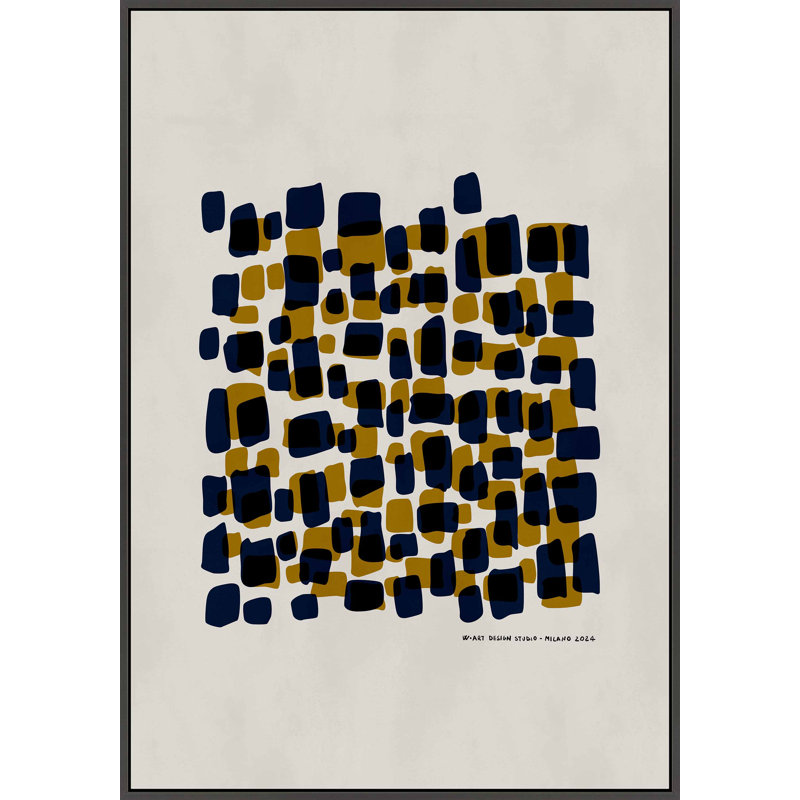 Mosaïque de mouvements II par Romina Gadler - art mural encadré, H 50 po x l 35 po, Toile avec cadre noir