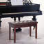 Fauteuil de piano en similicuir, brun, avec structure en bois pour banc de duo brun et construction 2