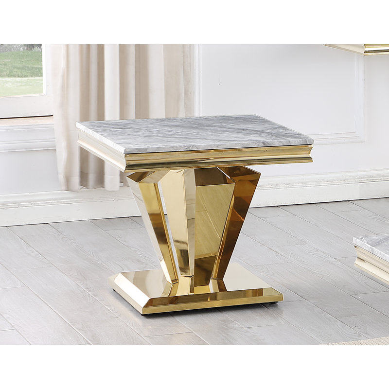 Table de bout Zerriah 23,5 po, Doré