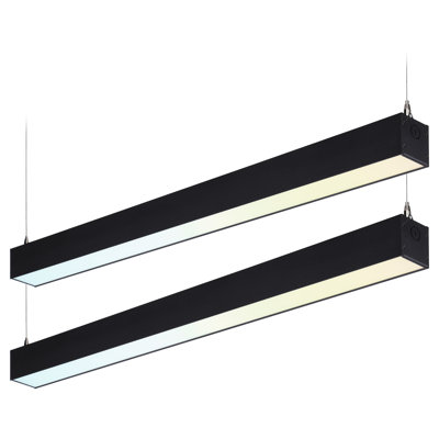 Commercial Grade LED Linear Light, Dimmable, 120V/277V, 40W Bright 4600LM Output, Anti-Glare, Linkable, Home Workshop and Garage, Black, Pack of 4