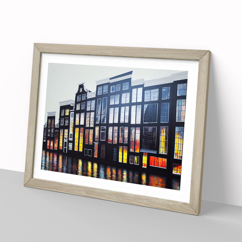 Amsterdam Architecture - Framed Print, 46cm H x 64cm W x 2cm D, Oak Framed