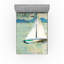 Ensemble de 2 draps-housses Ambesonne Art Monet, bateau à voile TwinXL bleu pâle et blanc-106771648