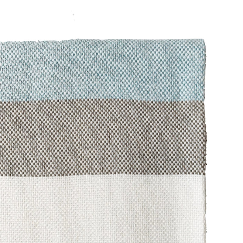 Palma Hand Woven Throw Blanket, Off White/Seafoam/Brown