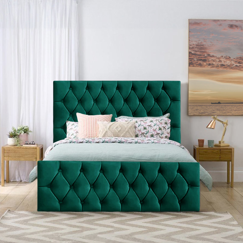 Daughtry Upholstered Ottoman Storage Bed, Double (4'6), Mallard