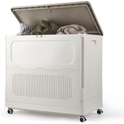 Plastic Storage Box with Folding Lid – 73 Liter Capacity, Sturdy Material, Space‑Saving Design, Versatile Use, Durable Construction