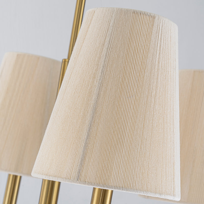 Lustre classique / traditionnel à 8 lumières avec abat-jour en tissu