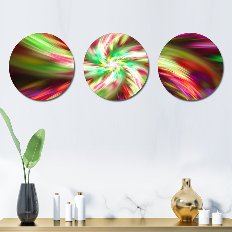 Exotic Multi Color Flower Petal Dance - Ensemble de décoration murale floral en métal