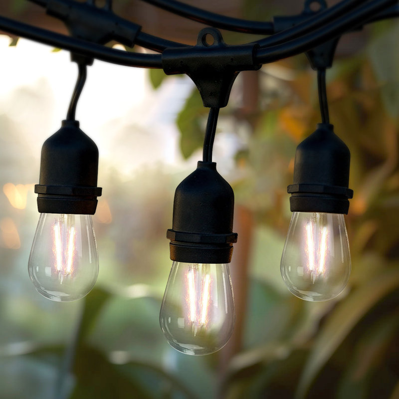 Pro 7-Light 24 ft. Outdoor Plug-In LED 2-Watt S14 2700K Soft White Bulb String Lights