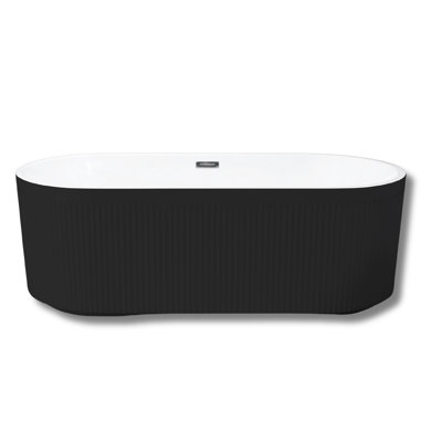 Pleated Design Acrylic Glossy Freestanding Bathtub With Overflow And Pop-Up Drain, Cupc Certified