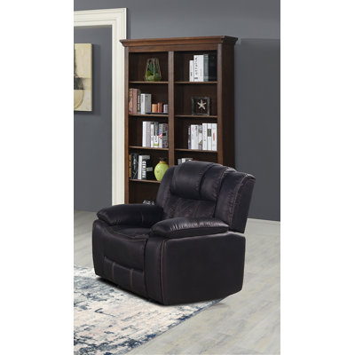 Cadem 42" Wide Manual Glider Recliner Chair (Black Color)