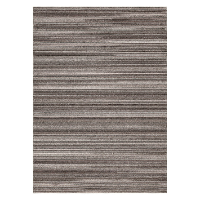 Modern Stripe Machine Washable Rug with Non Slip Rubber Backing, Neutral Printed Carpet, Soft Low Pile Non Shedding Floor Covering for Living Room, Bedroom