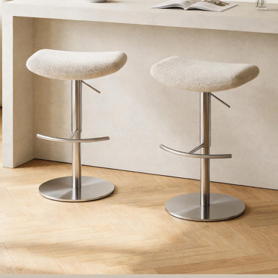 White Backless side Chair(Set of 2)