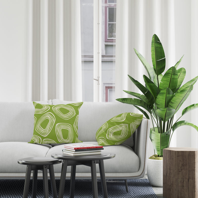 Housse et insert de coussin décoratif en polyester, L 19 po x H 19 po, Chartreuse
