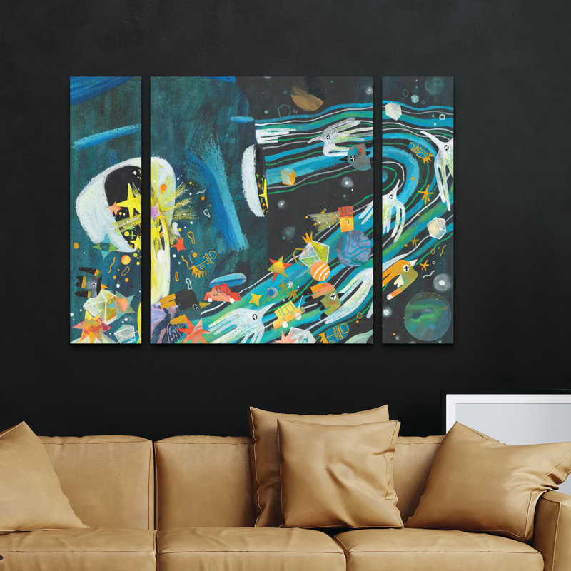 Ensemble de 3 panneaux muraux - Changyu Zou «Night Whisper», art mural sur toile pour le salon, la chambre à coucher ou le bureau 