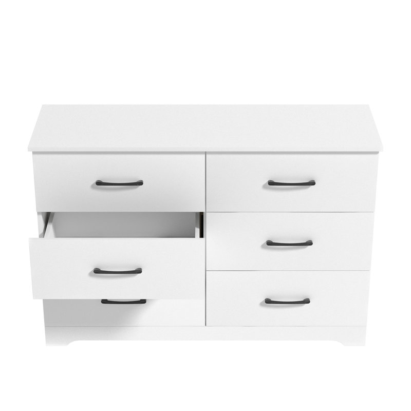 Arkia 47" W 6-Drawer Manufactured Wood Dresser, White