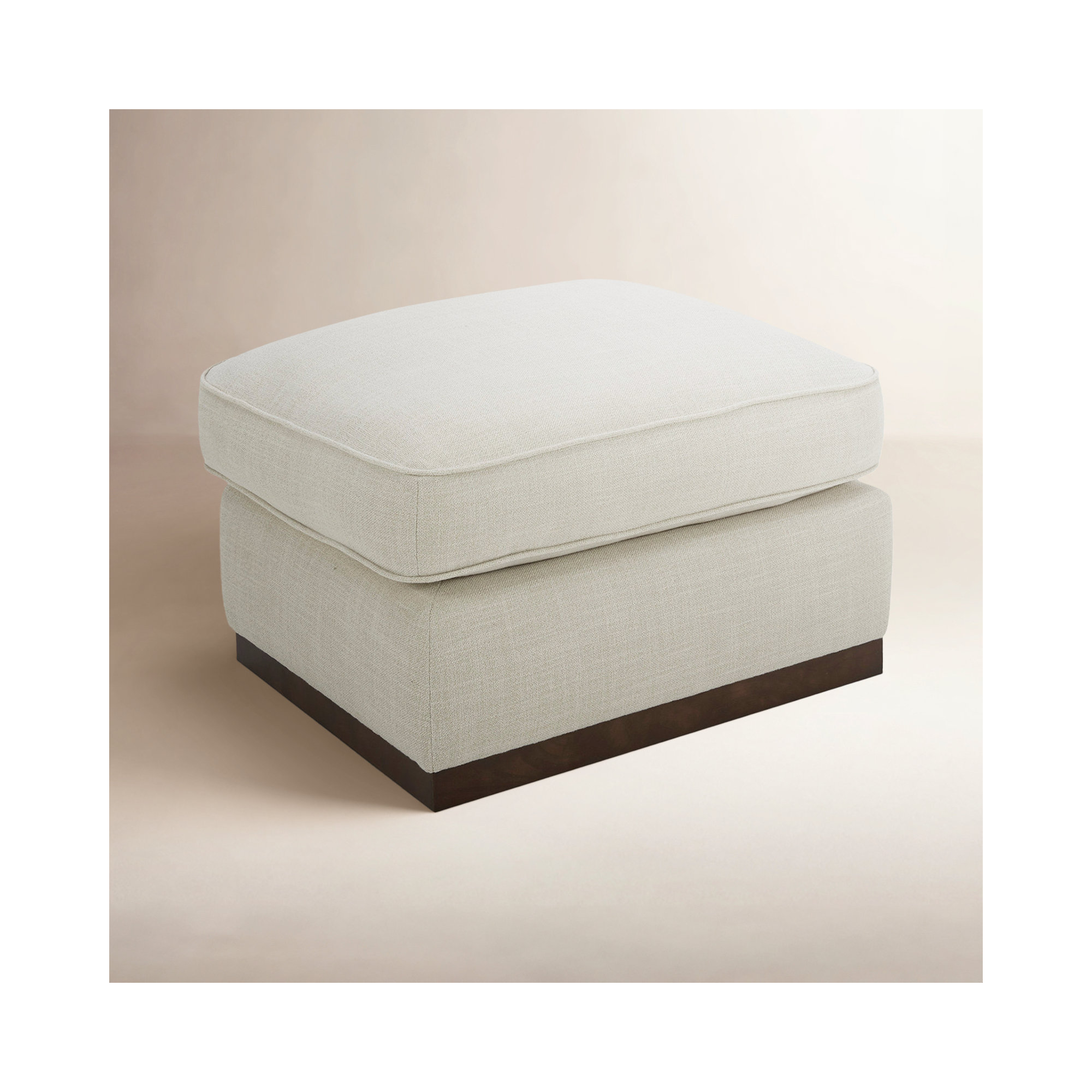 Bobbi 28'' Upholstered Ottoman, Effie Linen Performance Weave