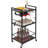 3-Tier Kitchen Microwave Stand With Wheels, 6 Hooks, And Rustic Metal Frame For Compact Spaces, Multi-Purpose Storage Cart