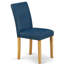 Chaises de cuisine Abbott Parson - Ensemble de 2 chaises de salle à manger rembourrées en similicuir bleu Oasis, chêne-1224577593-1224577752