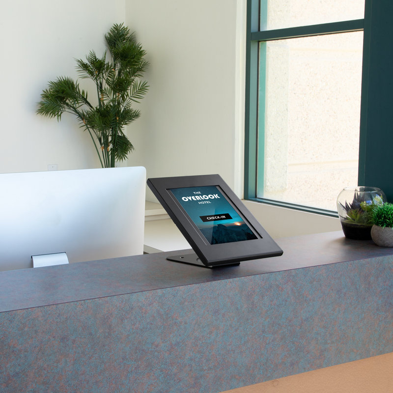 Kiosque pour tablette anti-vol Mount-It, tablette verrouillable avec comptoir et base murale, Noir