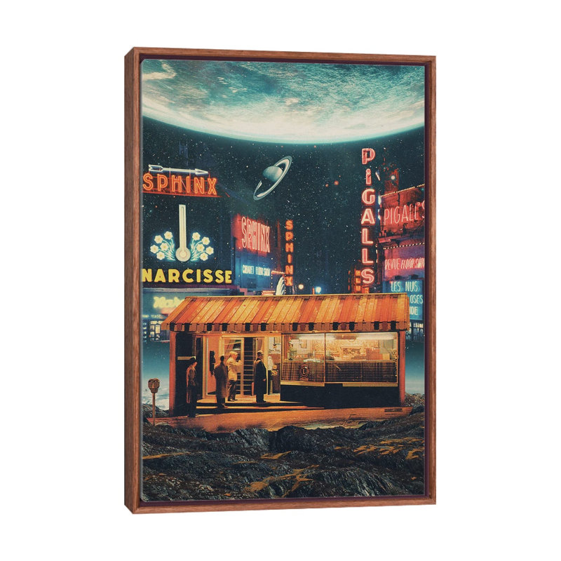 Une carte postale de l'année 2347_1PC6, Cadre flottant classique en bois, H 60 po x l 40 po