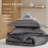 Cozy Queen 7-piece Bedding Set, Charcoal Polyester, Modern Style For Homes