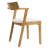 Modern Farmhouse Dining Chair With Upholstered Seat - Solid Oak Wood, Carved Back & Short Arms-120743901