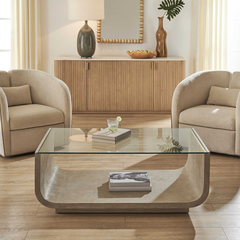 Table basse moderne en verre Maeva