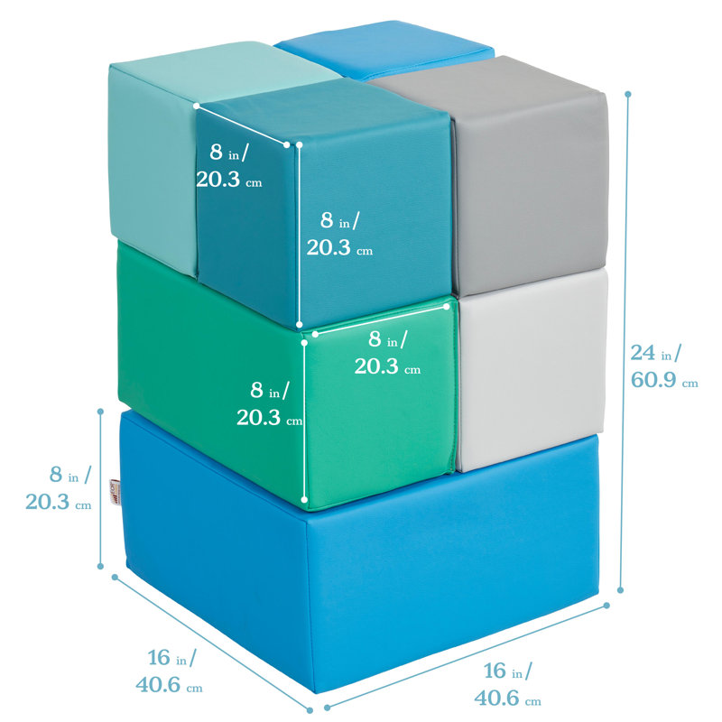Ensemble de blocs de construction ECR4Kids SoftZone, ensemble de jeu pour débutants, 7 pièces, Contemporain