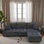 Canapé modulaire convertible 100 x 59 po, ensemble de canapé réversible en forme de L avec coussins gratuits, canapé-lit en velours 4 places avec repose-pieds pour salon, appartement, bureau-219772484