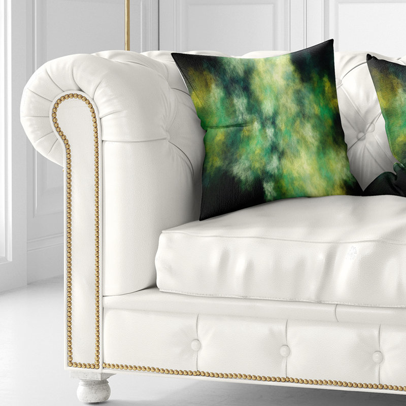 Ciel étoilé parfait - coussin à imprimé abstrait, 18 po x 18 po, Coussin décoratif, Vert