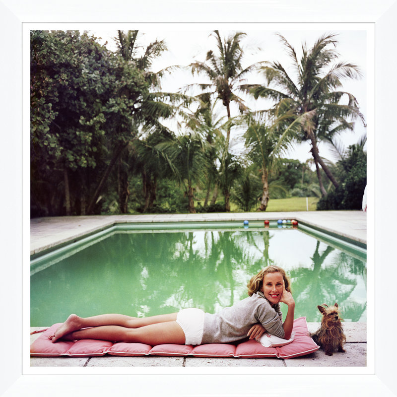 c par Slim Aarons - photographie, H 36 po x l 36 po x P 1,5 po, Cadre simple blanc