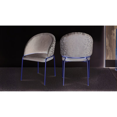 2pc Dark Gray Modern Chairs, Velvet And Chenille Fabrics, Gold Coated Metal Legs, For Dining Room, Frame, 21.09 In Depth, 21.85 Width, 33.73 Height Ch