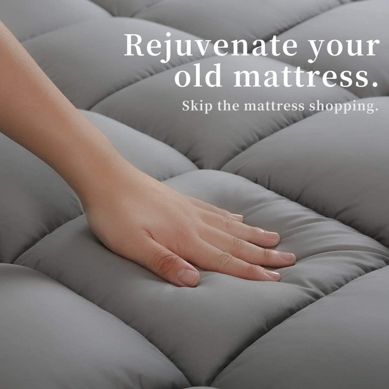 Surmatelas en polyester 3 po Jourdanton, gris, Très grand