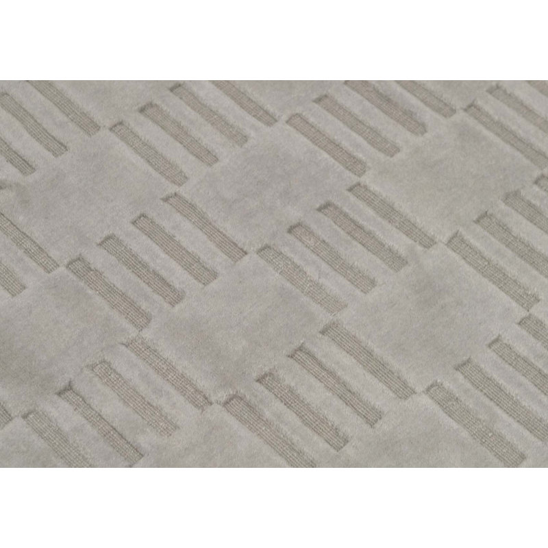 Cotton Geometric Area Rug in Beige