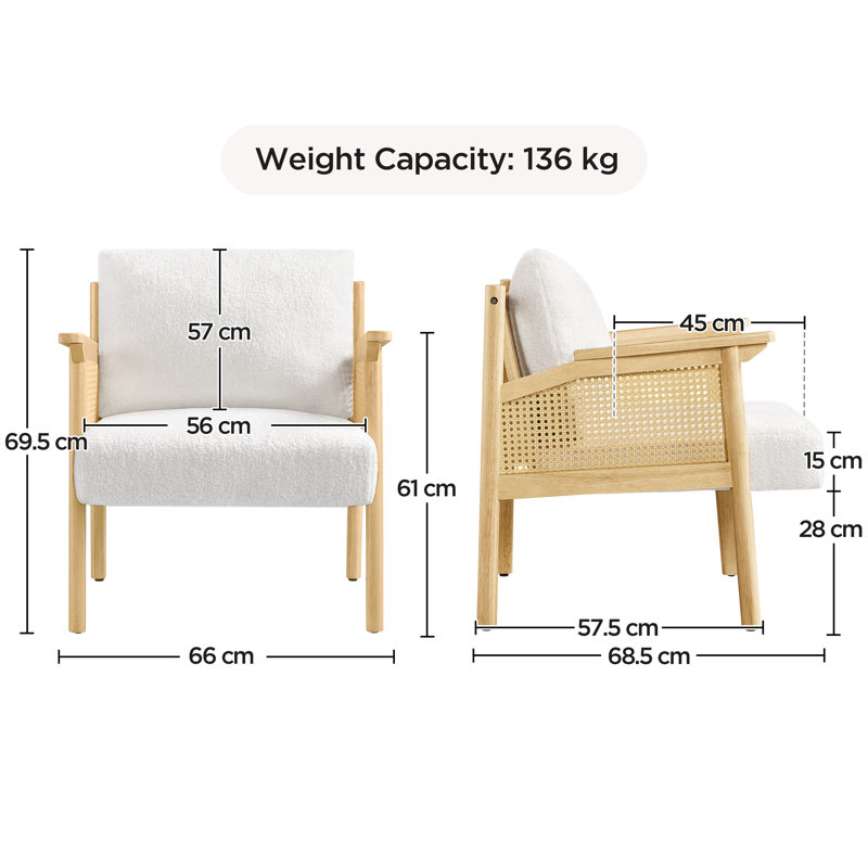66cm W X 68.5cm D Upholstered Armchair