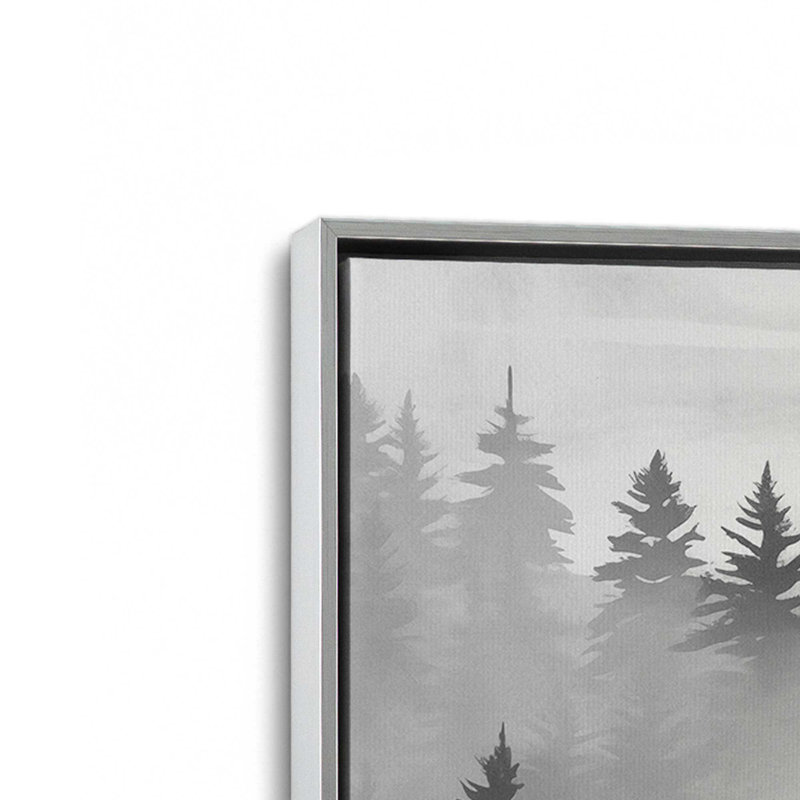 Toile Smoky Pines, Cadre en chrome poli, H 12,75 po x l 18,75 po x P 1,75 po, 1