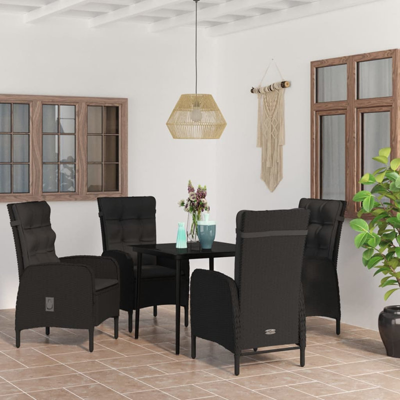 Ensemble bistro 2 personnes Caitlyn-Rose, Noir, 4, H 29,1 po x l 55,1 po x P 27,6 po